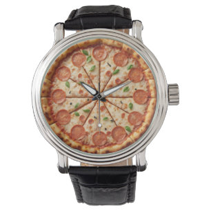Pepperoni Pizza Clock - Sausage hold the numbers Watch