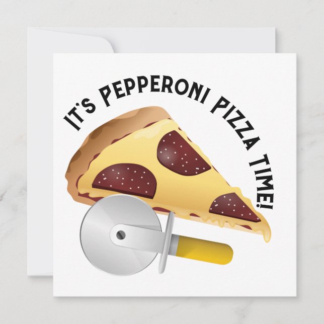 Pepperoni Pizza Day Invitation (Front)