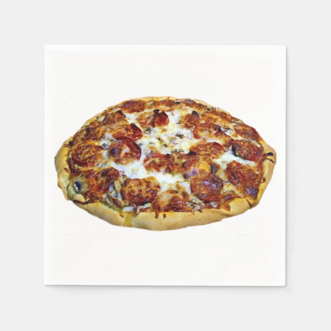 "Pepperoni Pizza" design paper napkins (Front)