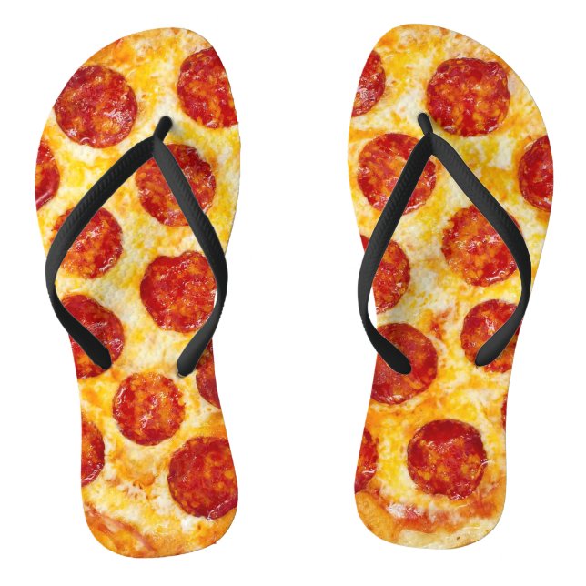 pepperoni pizza flip flops sandals (Footbed)