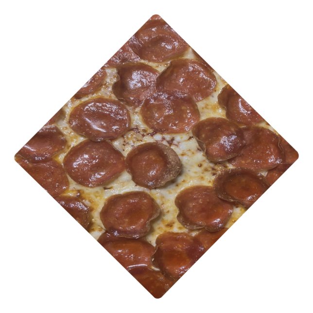 Pepperoni Pizza Graduation Cap Topper (Front)
