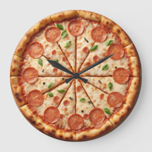 Pepperoni Pizza Horloge - Saucage tenir les numéro