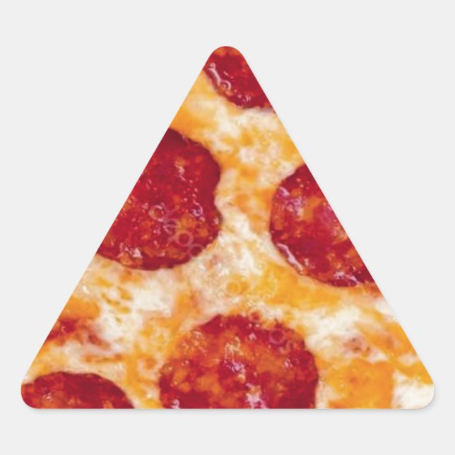 Pepperoni Pizza Hot and Yummy! Triangle Sticker (Front)