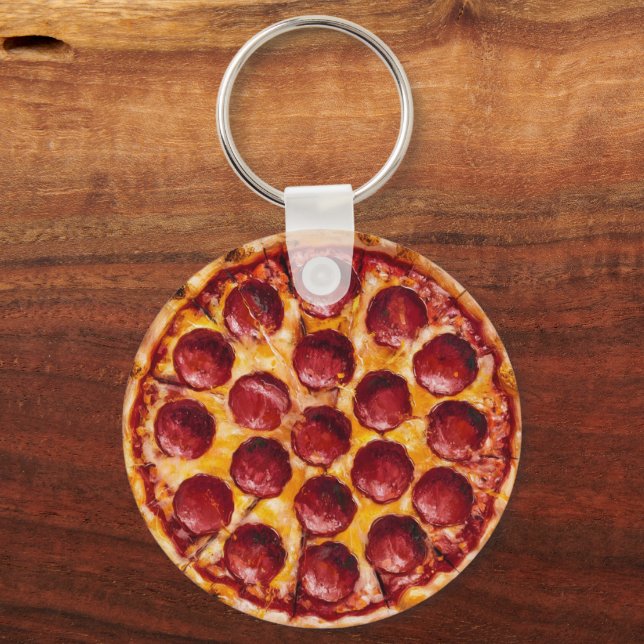 Pepperoni Pizza Keychain (Front)
