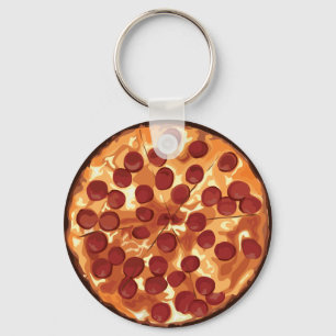 Pepperoni Pizza Keychain