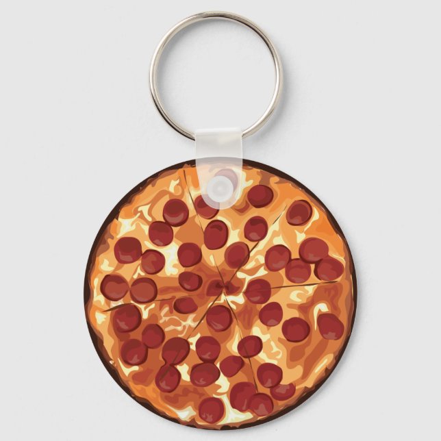 Pepperoni Pizza Keychain (Front)