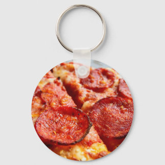 Pepperoni pizza keychain