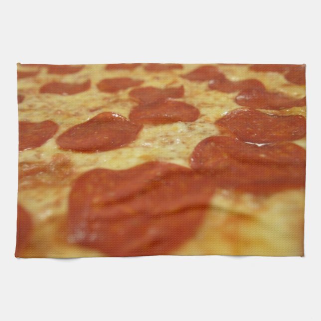 pepperoni pizza kitchen towel (Horizontal)