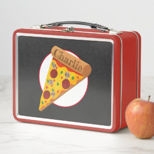 Pepperoni pizza  metal lunch box