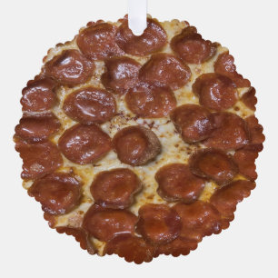 Pepperoni Pizza Ornament Card