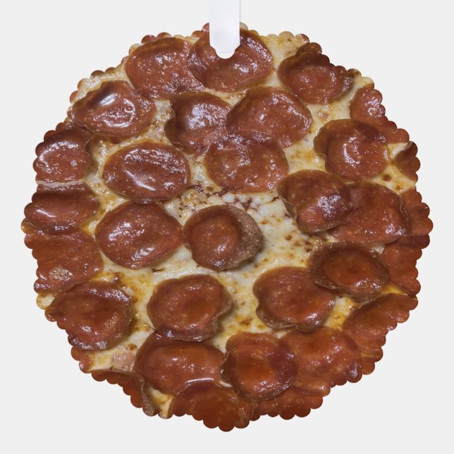 Pepperoni Pizza Ornament Card (Front)