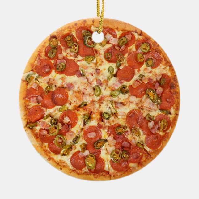 Pepperoni Pizza Ornement Alimentation de jus (Devant)