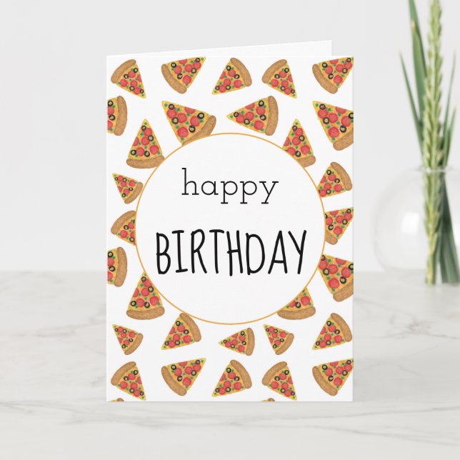Pepperoni Pizza Party Anniversaire Carte (Devant)