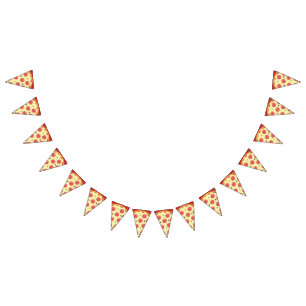Pepperoni Pizza Party Bunting Flags
