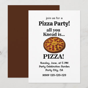 Pepperoni Pizza Party Invitation