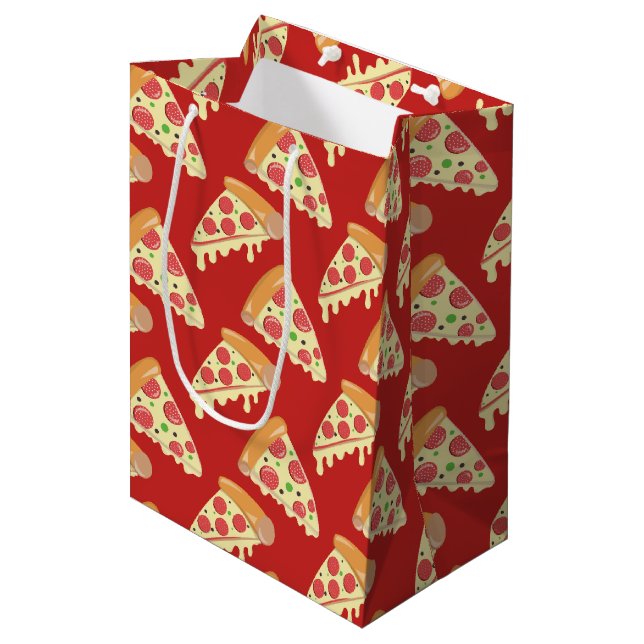 Pepperoni Pizza Party Medium Gift Bag (Front Angled)