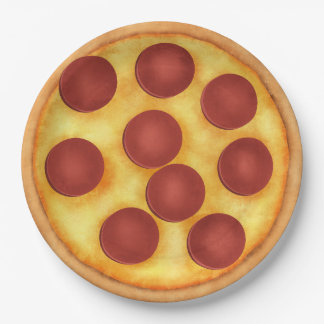 Pepperoni Pizza Party Paper Plate