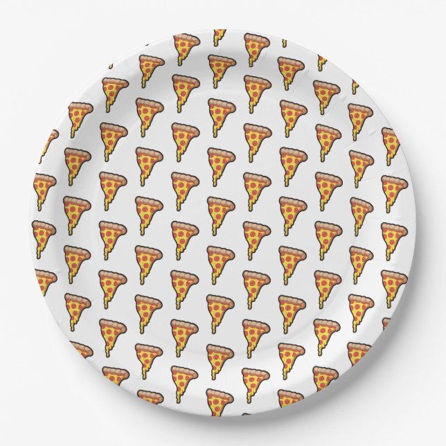 Pepperoni Pizza Party Slice W Paper Plate (Front)