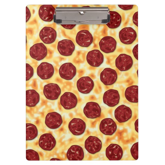 Pepperoni Pizza Pattern Clipboard (Front)