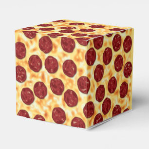 Pepperoni Pizza Pattern Favor Box