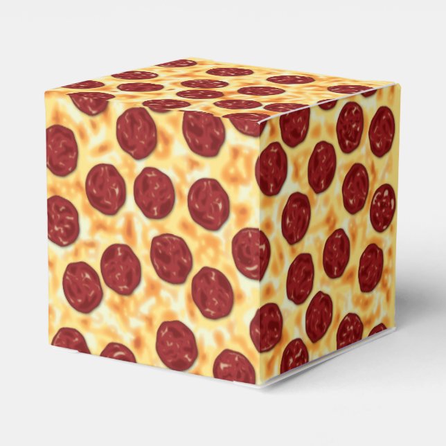 Pepperoni Pizza Pattern Favor Box (Back Side)