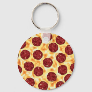 Pepperoni Pizza Pattern Keychain
