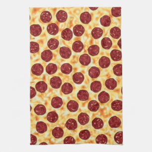 Pepperoni Pizza Pattern Kitchen Towel