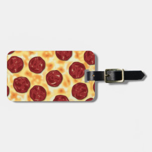 Pepperoni Pizza Pattern Luggage Tag