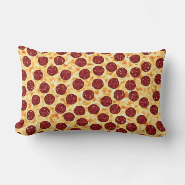 Pepperoni Pizza Pattern Lumbar Pillow (Front)