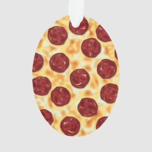 Pepperoni Pizza Pattern Ornament