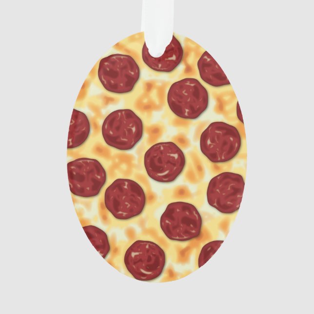 Pepperoni Pizza Pattern Ornament (Back)