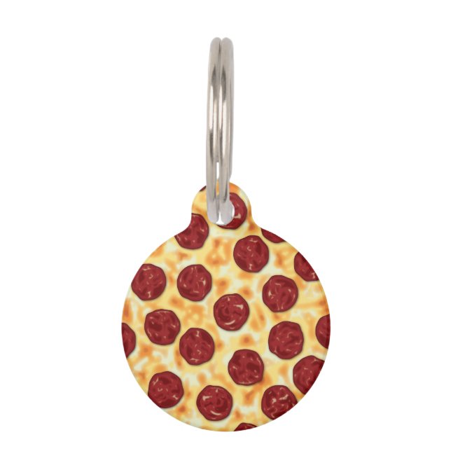 Pepperoni Pizza Pattern Pet Tag (Back)