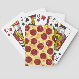 Pepperoni Pizza Pattern Playing Cards