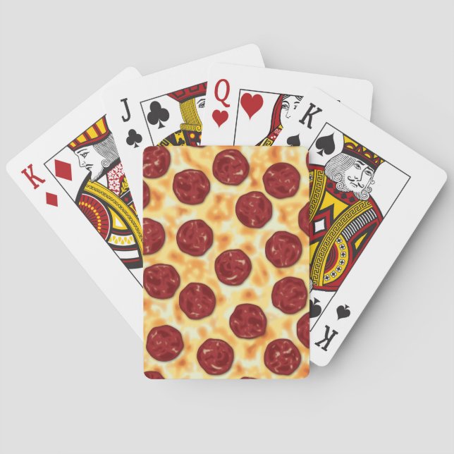 Pepperoni Pizza Pattern Playing Cards (Back)