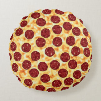 Pepperoni Pizza Pattern Round Pillow