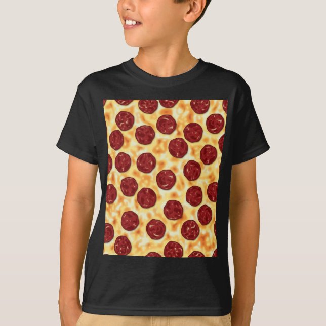 Pepperoni Pizza Pattern T-Shirt (Front)