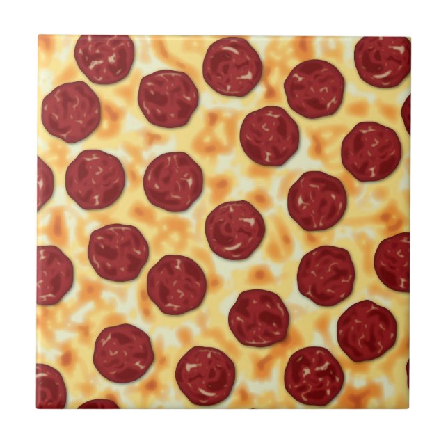 Pepperoni Pizza Pattern Tile (Front)