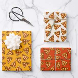 Pepperoni Pizza Pattern Wrapping Paper Sheet