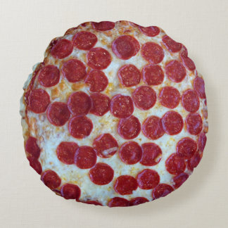 Pepperoni Pizza Photo Round Pillow