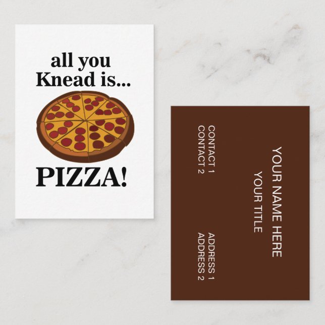 Pepperoni Pizza Restaurant Business Card (Front/Back)