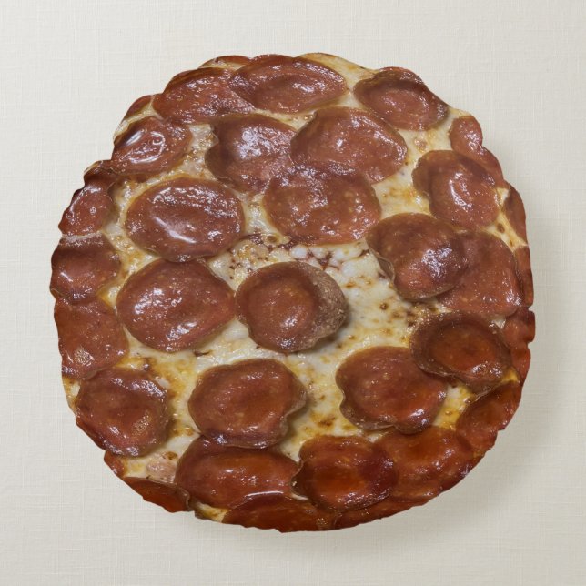 Pepperoni Pizza Round Pillow (Front)