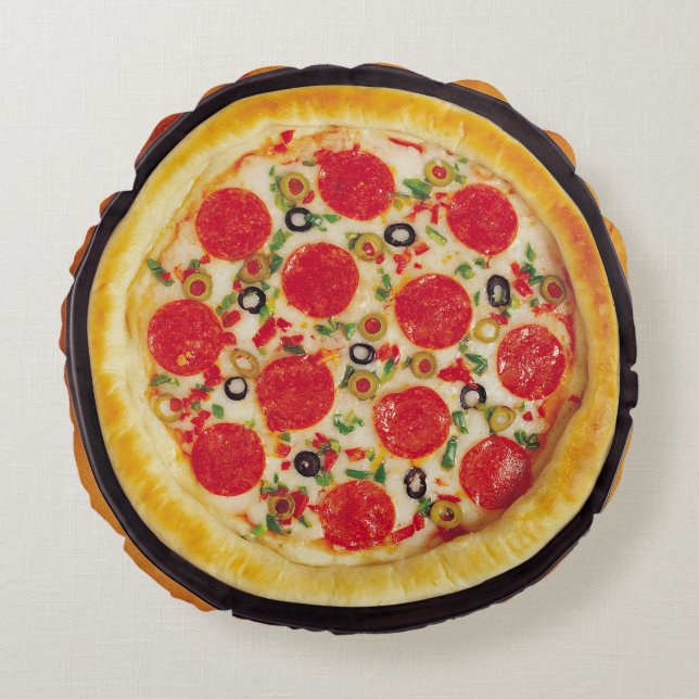 Pepperoni Pizza Round Pillow (Front)