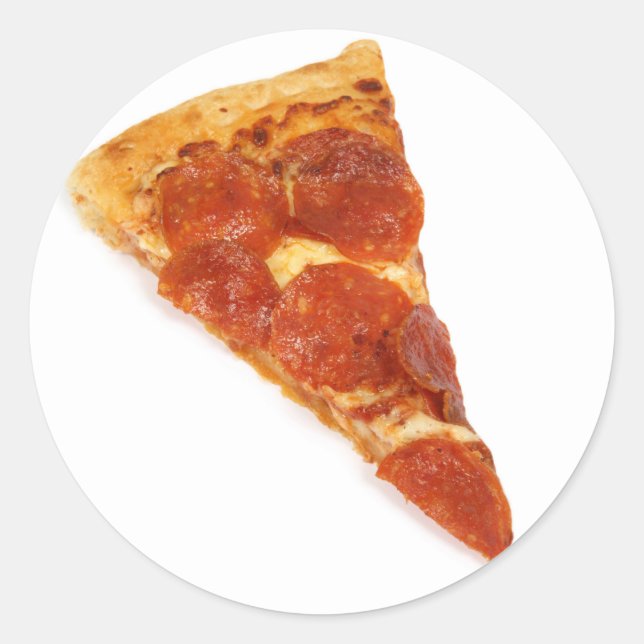 Pepperoni Pizza Slice Classic Round Sticker (Front)