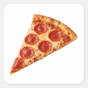 Pepperoni Pizza Slice Isolated Square Sticker