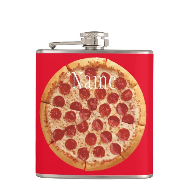 Pepperoni Pizza Thunder_Cove  Hip Flask (Front)