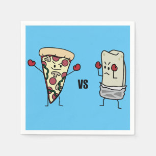 Pepperoni Pizza VS Burrito: Mexican versus Italian Napkin