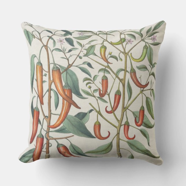Peppers: 1.Piper Indicum maximum longum; 2.Piper I Throw Pillow (Front)