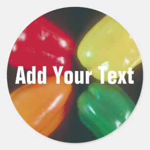 Peppers Background for Custom Text Classic Round Sticker