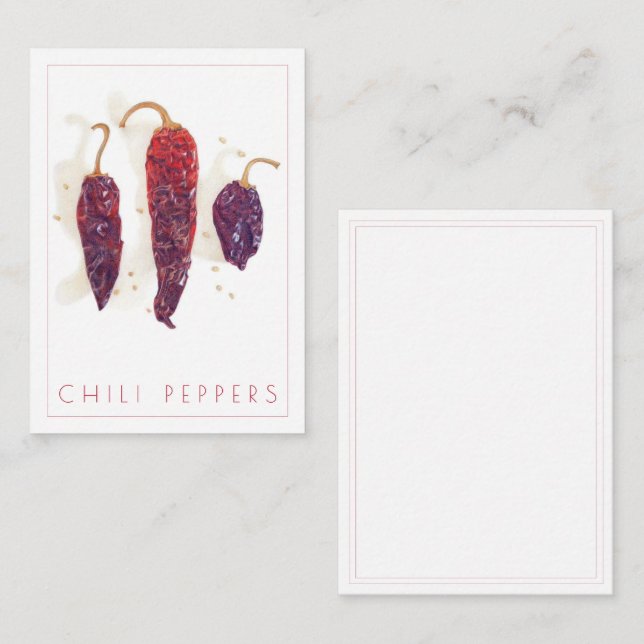 PEPPERS CHILI 2.5x3.5 Carte plate + texte (Devant / Derrière)