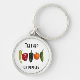 Peppers in a Row Keychain